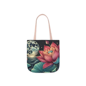 Vibrant Lotus Canvas Tote with 5-color Straps - Dipaliz - 13’’ × / Light Pink - Bags