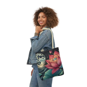 Vibrant Lotus Canvas Tote with 5-color Straps - Dipaliz - Bags