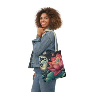 Vibrant Lotus Canvas Tote with 5-color Straps - Dipaliz - Bags