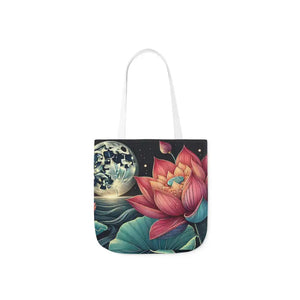 Vibrant Lotus Canvas Tote with 5-color Straps - Dipaliz - 13’’ × / White - Bags