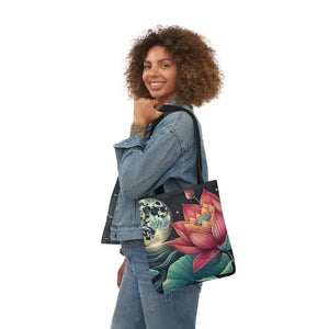 Vibrant Lotus Canvas Tote with 5-color Straps - Dipaliz - Bags