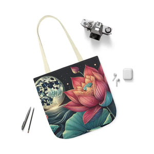 Vibrant Lotus Canvas Tote with 5-color Straps - Dipaliz - Bags