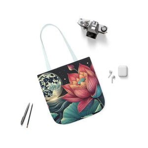 Vibrant Lotus Canvas Tote with 5-color Straps - Dipaliz - Bags