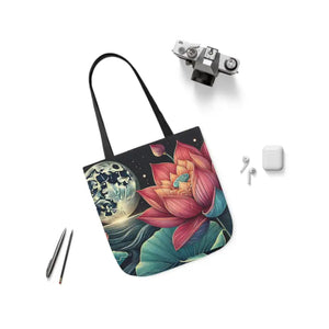 Vibrant Lotus Canvas Tote with 5-color Straps - Dipaliz - Bags