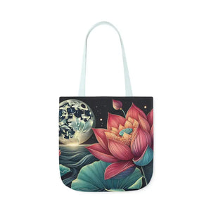 Vibrant Lotus Canvas Tote with 5-color Straps - Dipaliz - 18’’ × / Light Blue - Bags