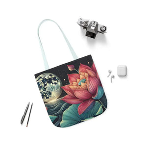 Vibrant Lotus Canvas Tote with 5-color Straps - Dipaliz - Bags