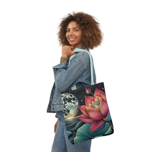 Vibrant Lotus Canvas Tote with 5-color Straps - Dipaliz - Bags