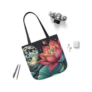 Vibrant Lotus Canvas Tote with 5-color Straps - Dipaliz - Bags