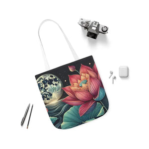 Vibrant Lotus Canvas Tote with 5-color Straps - Dipaliz - Bags