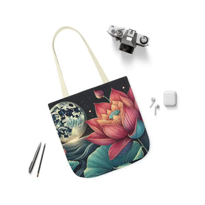 Vibrant Lotus Canvas Tote with 5-color Straps - Dipaliz - Bags