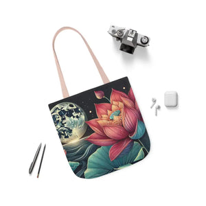 Vibrant Lotus Canvas Tote with 5-color Straps - Dipaliz - Bags