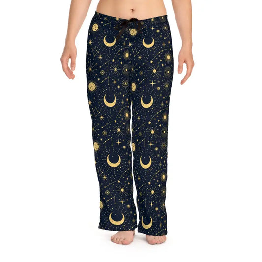 Chic Celestial Vibes: Sun Moon Pajama Pants for 2024 - Xs / White Stitching Pajamas