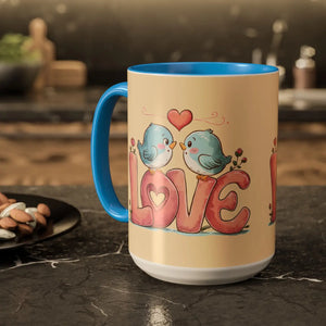 Cozy Love Birds Mugs - Colorful Ceramic Coffee Set - Dipaliz