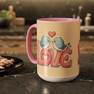 Cozy Love Birds Mugs - Colorful Ceramic Coffee Set - Dipaliz