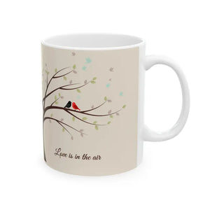 Love Birds on a Tree Ceramic Mug — ?Love is in the Air’ Bird & Coffee Cup (11oz/15oz) - Mugs