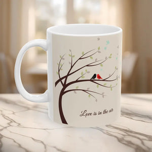 Love Birds on a Tree Ceramic Mug — ?Love is in the Air’ Bird & Coffee Cup (11oz/15oz) - Mugs