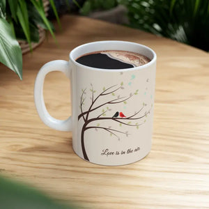 Love Birds on a Tree Ceramic Mug — ?Love is in the Air’ Bird & Coffee Cup (11oz/15oz) - Mugs