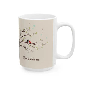 Love Birds on a Tree Ceramic Mug — ?Love is in the Air’ Bird & Coffee Cup (11oz/15oz) - Mugs