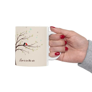 Love Birds on a Tree Ceramic Mug — ?Love is in the Air’ Bird & Coffee Cup (11oz/15oz) - Mugs