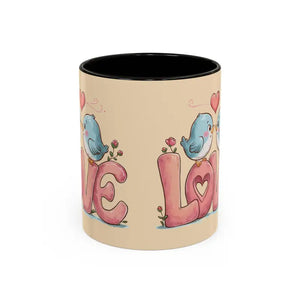 Cozy Love Birds Mugs - Colorful Morning Coffee Cups - Dipaliz - 11oz / Black