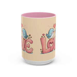 Cozy Love Birds Mugs - Colorful Morning Coffee Cups - Dipaliz - 15oz / Pink
