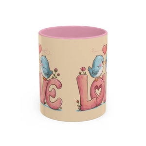 Cozy Love Birds Mugs - Colorful Morning Coffee Cups - Dipaliz - 11oz / Pink
