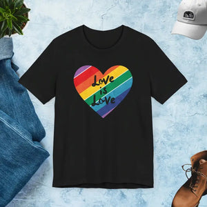 Love is Jersey Short Sleeve Gay Tee - Unisex Pride - Dipaliz - Black / s - T-shirts