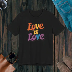 Love is Pride Tee Unisex Jersey Rainbow Statement Shirt Dipaliz - Black / s - T-shirts