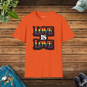 Love is Gay Pride Unisex Tee - Bold Statement - Dipaliz - Orange / s - T-shirts