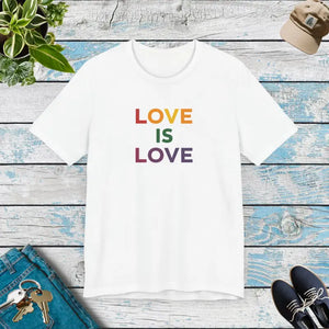 Love is Tee - Sustainable Unisex Jersey Pride Shirt - Dipaliz - White / s - T-shirts