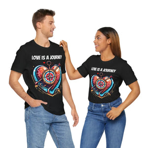 Unisex Short Sleeve Tee - Heart Compass Cotton - Dipaliz - T-shirts