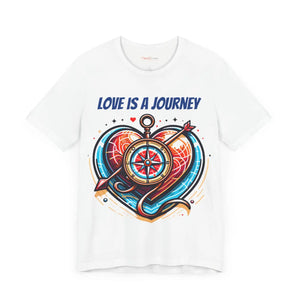 Unisex Short Sleeve Tee - Heart Compass Cotton - Dipaliz - T-shirts
