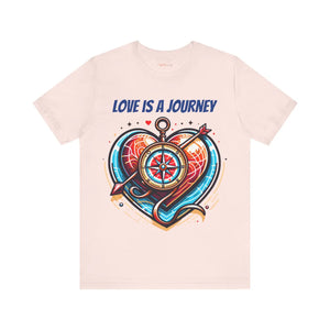 Unisex Short Sleeve Tee - Heart Compass Cotton - Dipaliz - T-shirts