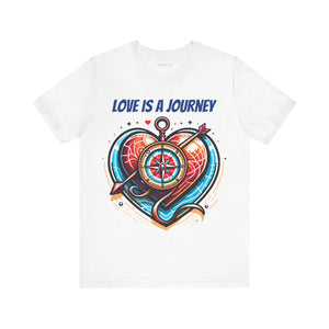Unisex Short Sleeve Tee - Heart Compass Cotton - Dipaliz - T-shirts
