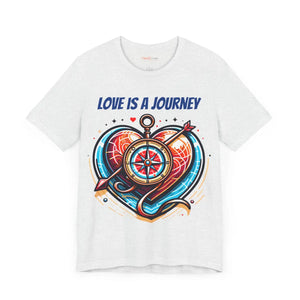 Unisex Short Sleeve Tee - Heart Compass Cotton - Dipaliz - T-shirts