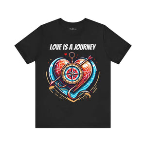 Unisex Short Sleeve Tee - Heart Compass Cotton - Dipaliz - T-shirts