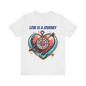 Unisex Short Sleeve Tee - Heart Compass Cotton - Dipaliz - T-shirts