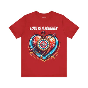 Unisex Short Sleeve Tee - Heart Compass Cotton - Dipaliz - T-shirts