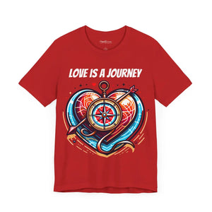 Unisex Short Sleeve Tee - Heart Compass Cotton - Dipaliz - T-shirts