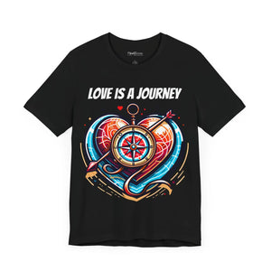 Unisex Short Sleeve Tee - Heart Compass Cotton - Dipaliz - T-shirts