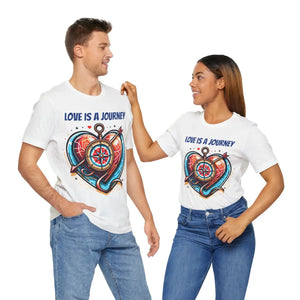 Unisex Short Sleeve Tee - Heart Compass Cotton - Dipaliz - T-shirts