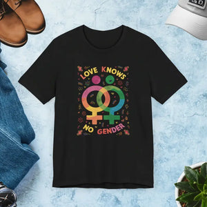 Pride Day Tee - Love Knows no Limits Unisex Statement - Dipaliz - Black / s - T-shirts