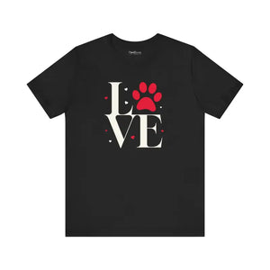 Love Paws Unisex Jersey Tee - Comfy Dog Lover Shirt - Dipaliz - Black / s - T-shirts