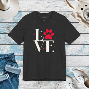 Love Paws Unisex Jersey Tee - Comfy Dog Lover Shirt - Dipaliz - T-shirts