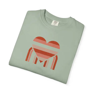 T-shirt - Love Pie Graphic Tee Retro Heart Heavyweight Garment Dyed - Dipaliz