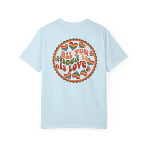 T-shirt - Love Pie Graphic Tee Retro Heart Heavyweight Garment Dyed - Dipaliz