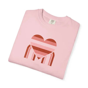 T-shirt - Love Pie Graphic Tee Retro Heart Heavyweight Garment Dyed - Dipaliz