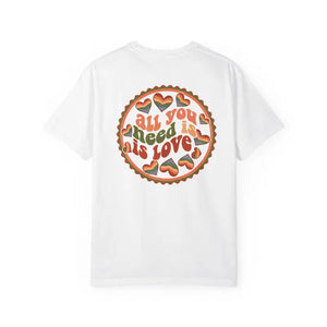 T-shirt - Love Pie Graphic Tee Retro Heart Heavyweight Garment Dyed - Dipaliz