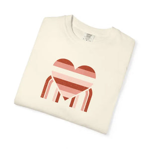 T-shirt - Love Pie Graphic Tee Retro Heart Heavyweight Garment Dyed - Dipaliz