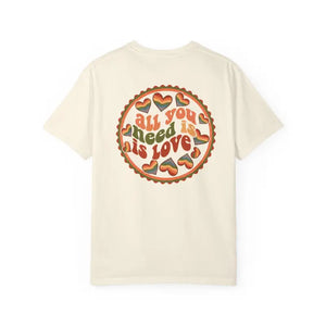 T-shirt - Love Pie Graphic Tee Retro Heart Heavyweight Garment Dyed - Dipaliz